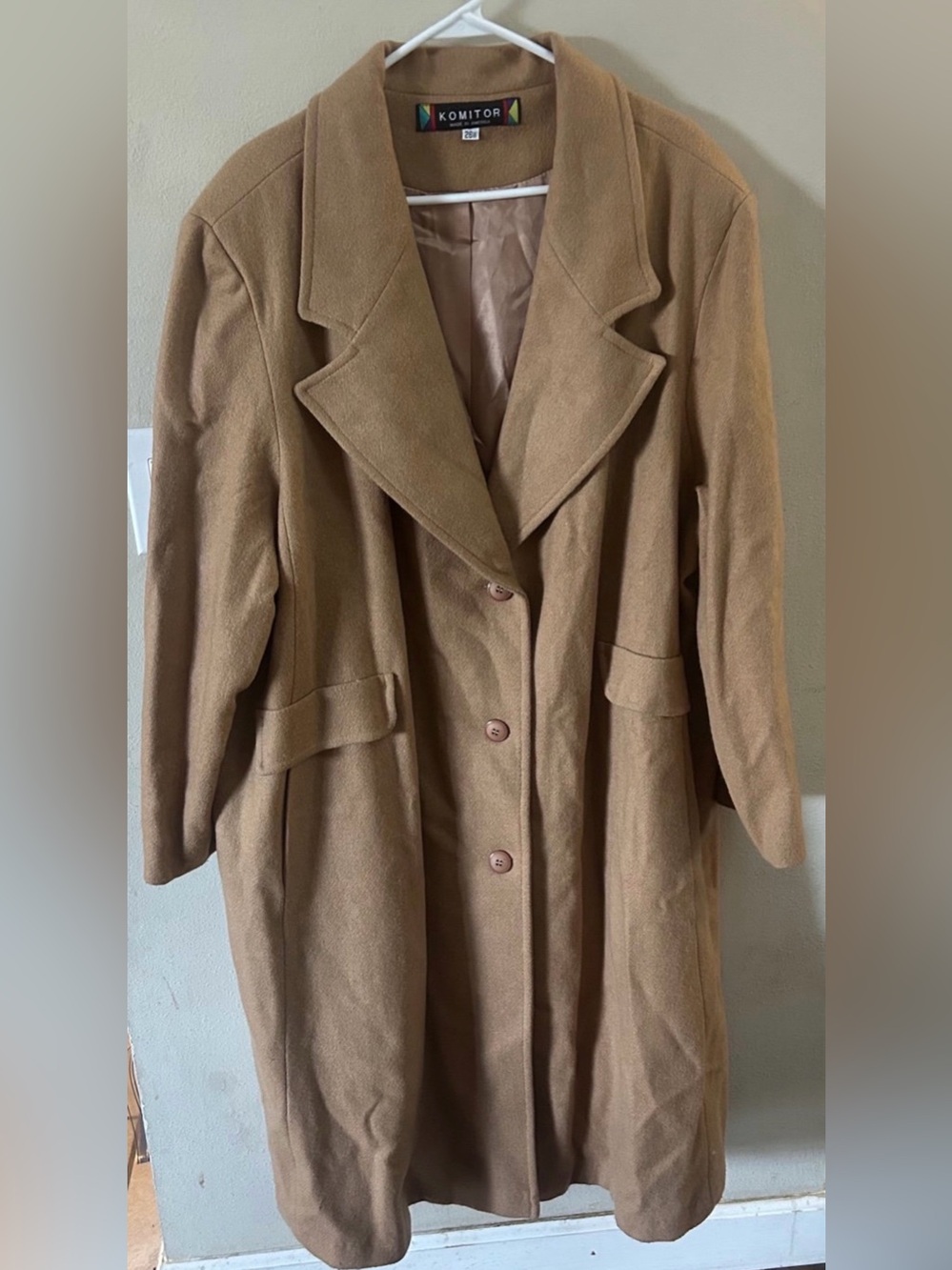Komitor vintage wool trench coat size 26w